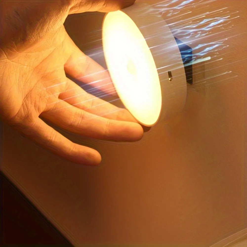 2pcs Night Light Magnetic Step Light, Indoor USB Rechargeable Smart Motion Sensor Light, 120° Wide Sensing Range, Charging Cable