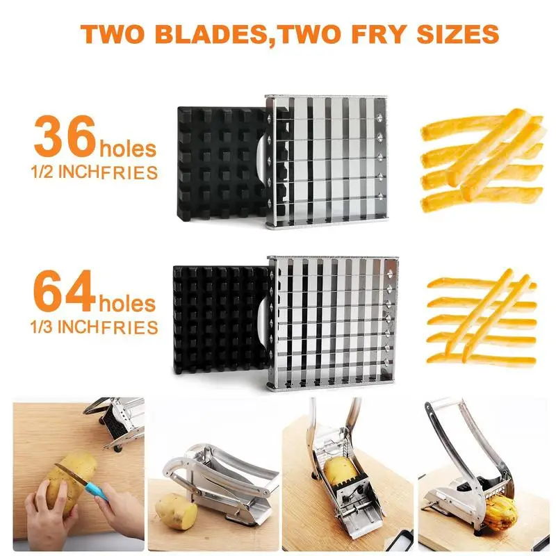 Manual French Fry Cutter Stainless Steel Replacement Blades French Fries Slicer Potato Chips Cutting Machine Blades Kitchen Tool