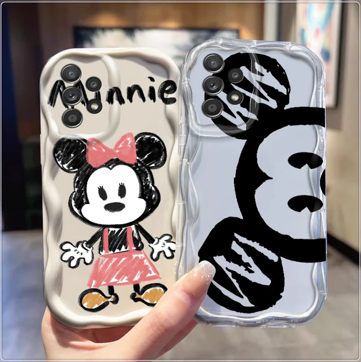 Disney Mickey Mouse Minnie para Samsung S24 S23 S21 S20 Ultra Plus FE A73 A72 A71 A51 A31 A05S A05 A04 5G Wave Oil TPU