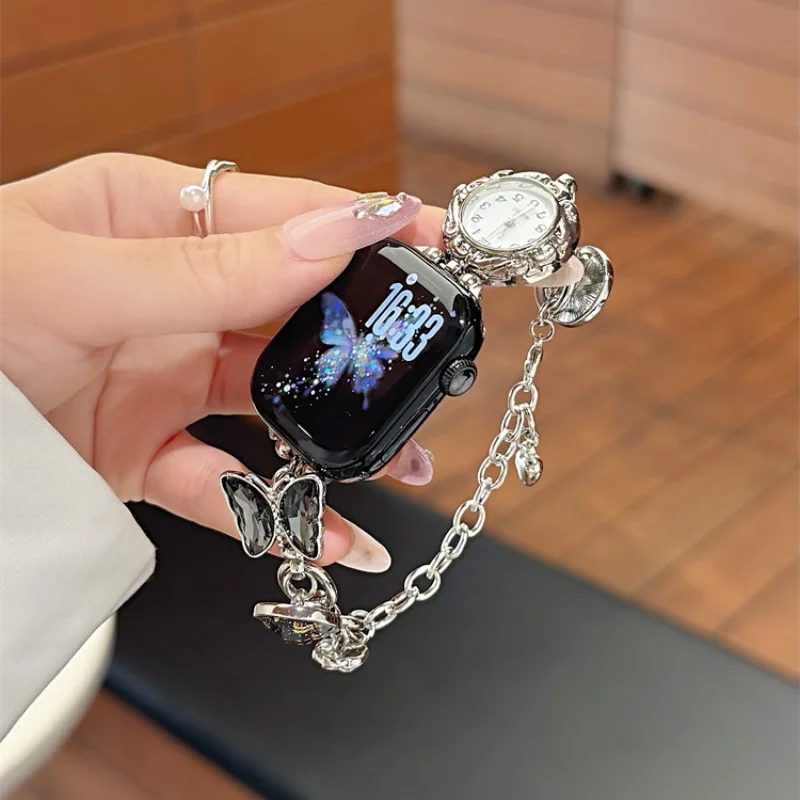 Aurora Butterfly Chain for Apple iWatch strap 38mm 40mm 41mm 42mm 44mm 45mm 49mm fashionable strap