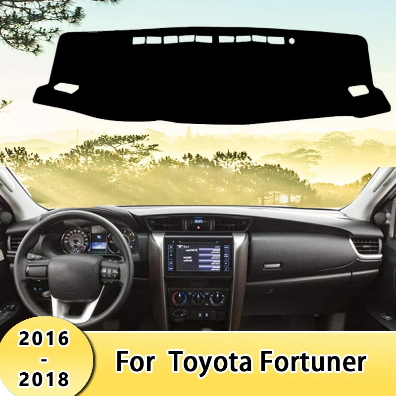 

Крышка приборной панели автомобиля, коврики от солнца, избегайте световых подушечек, защитные ковры для приборной панели для Toyota Fortuner 2016 2017 2018
