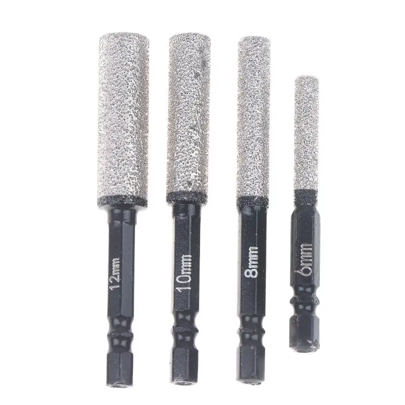 2/4Pcs 5mm/6mm/8mm/10mm/12mm Dual-Purpose Dry/Wet Use Vacuum Brazed Dry Drill Bit Set For Porcelain/Granite/Tile/Marble
