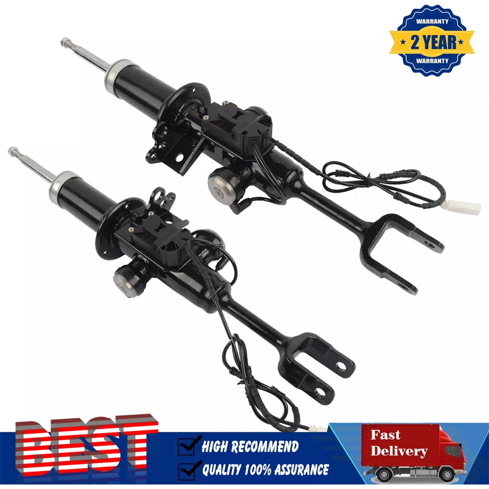 2x Front Hydraulic Shock Struts w/EDC For BMW F01 F02 F07 F10 550i 740i 750i RWD 37116796931 37116796925 37116796926