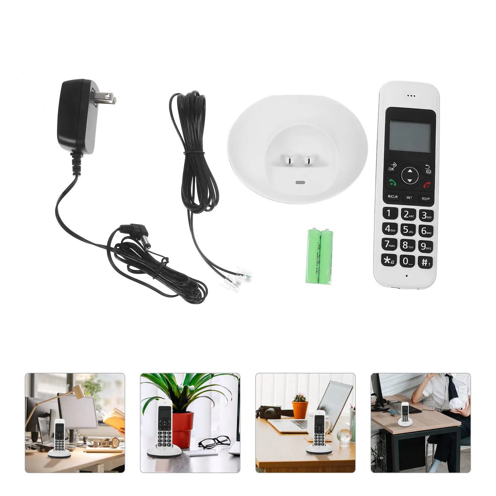 

Home Phone System Landline Cordless Phones for Senior White Telephone Seniors