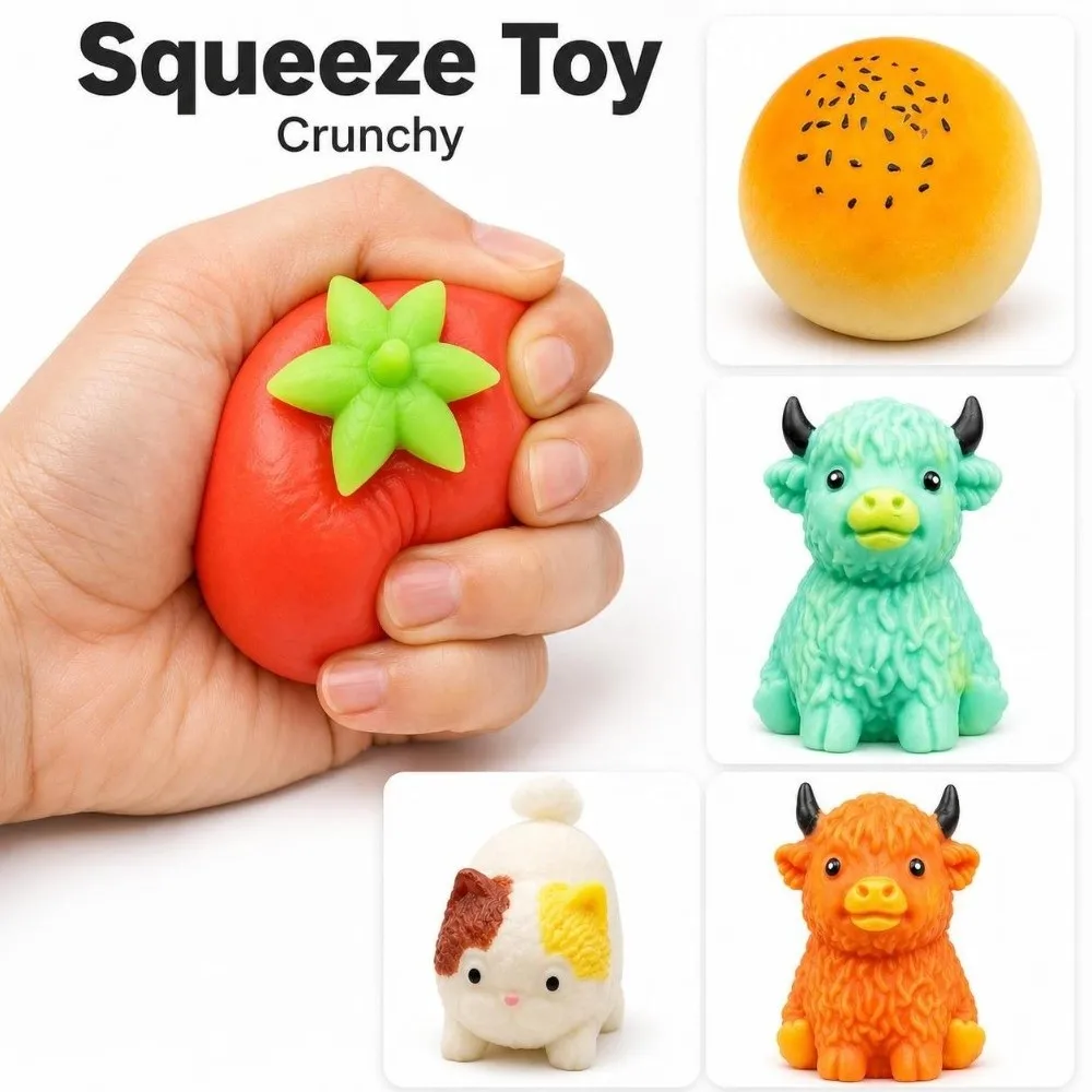 Crunchy Animals Squeeze Sound Effects Building Blocks Crackling Bread Squishy Comfortable Soft Realistic Cat Pinch