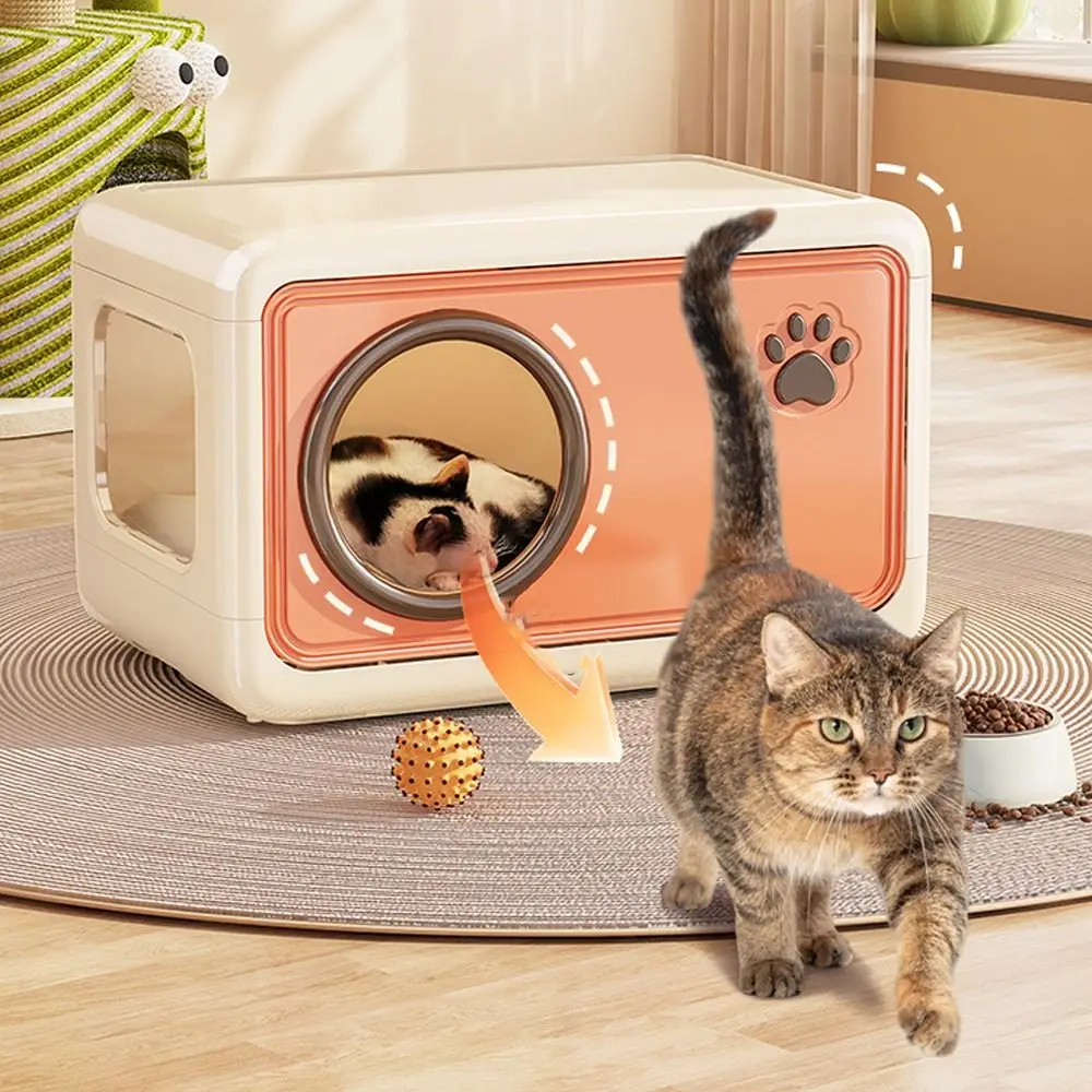 

Cat Bed Double Layer Pet Cat Cage Plastic Detachable Cat Shelter Foldable Ventilated Cat Sleep House for Small Cat Dog