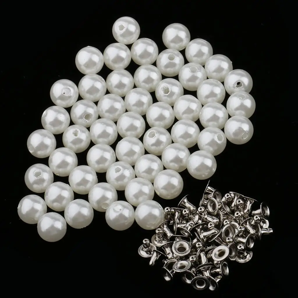 Pearl Rivets Decorative Studs Plastic Buttons for Sewing Crafts DIY Leather Bags Clothes Shoes