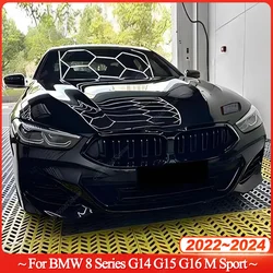 Dual Slat Gloss Black Front Grille Kidney Grill For BMW 8 Series G14 G15 G16 840i 840d M850i M-Sport 2022-2024 Bodykits Tuning