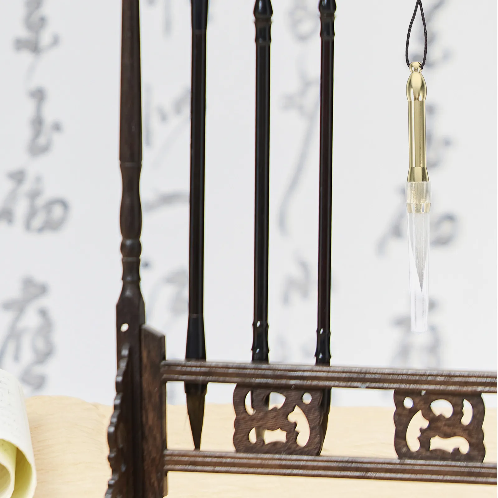

Mini Pocket Chinese Calligraphy Brush with Copper Rod Handle Soft Bristle for Writing Painting Landscape Watercolor Sumi Brush