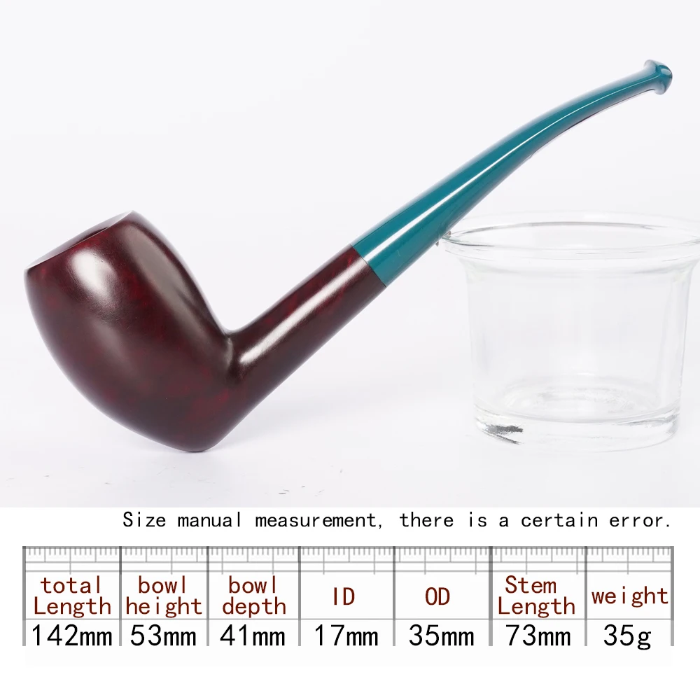 MUXIANG Handmade briar Wood Tobacco Pipe ，Colored Vulcanized Rubber Pipe Mouth ，Dublin Design ，Gert Holbek Van Gogh same pipe