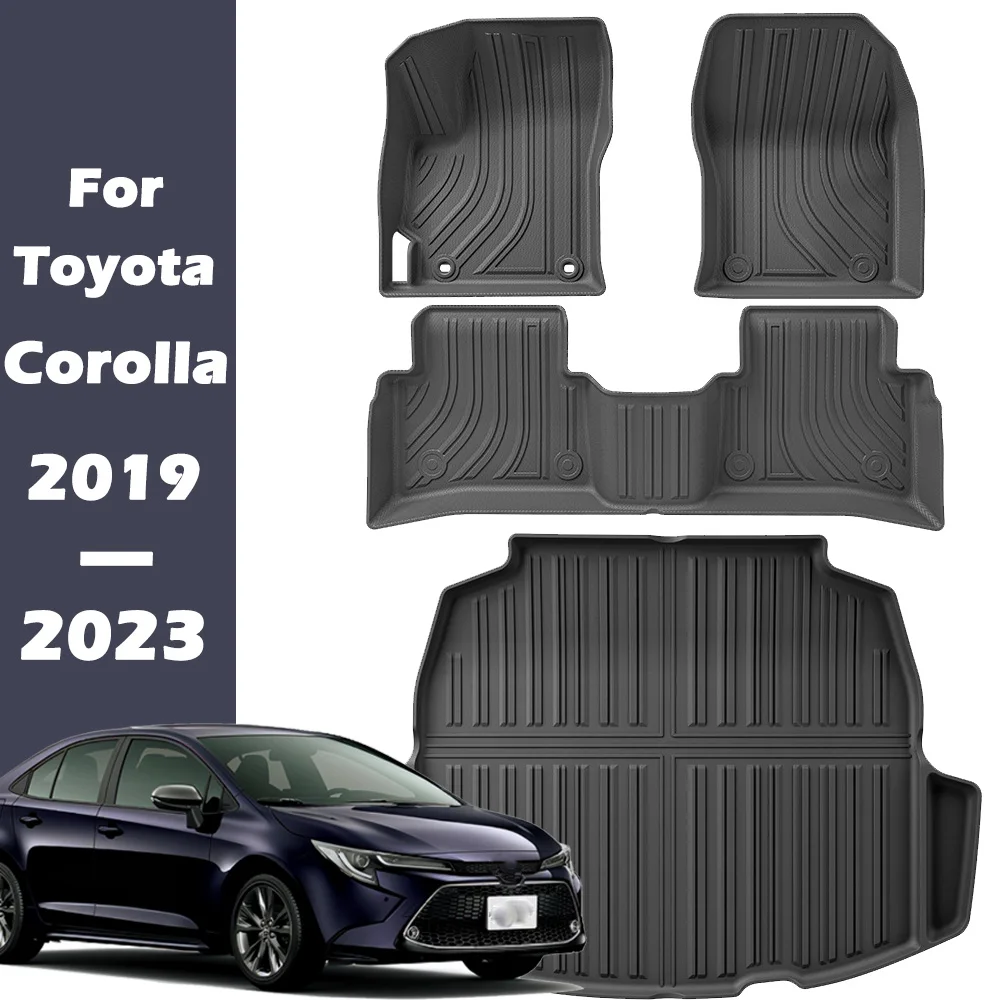 

For Toyota Corolla 2019-2023 Hybrid TPE Floor Mats,All Weather Floor Mats and Cargo Trunk Liner (Not for Cross or Hatchback)