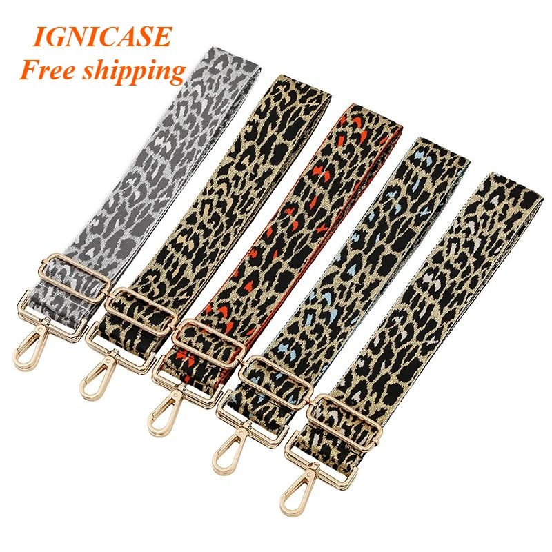 IGNICASE New Leopard Print Shoulder Strap Adjustable Replacement Long Shoulder Strap Fashion Versatile Bag Parts Accessories