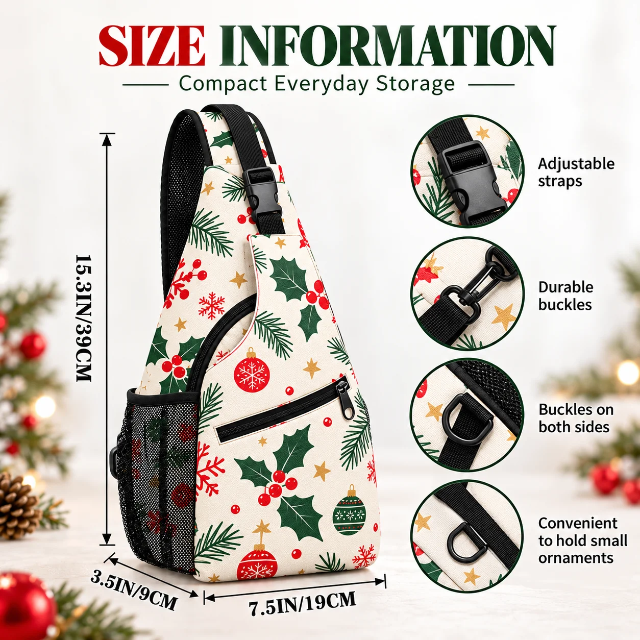Custom Crossbody Bag, 600D PU Oxford Shoulder Bag with Mesh Pocket, Lightweight Water-Resistant Sling Bag for Travel and Cycling