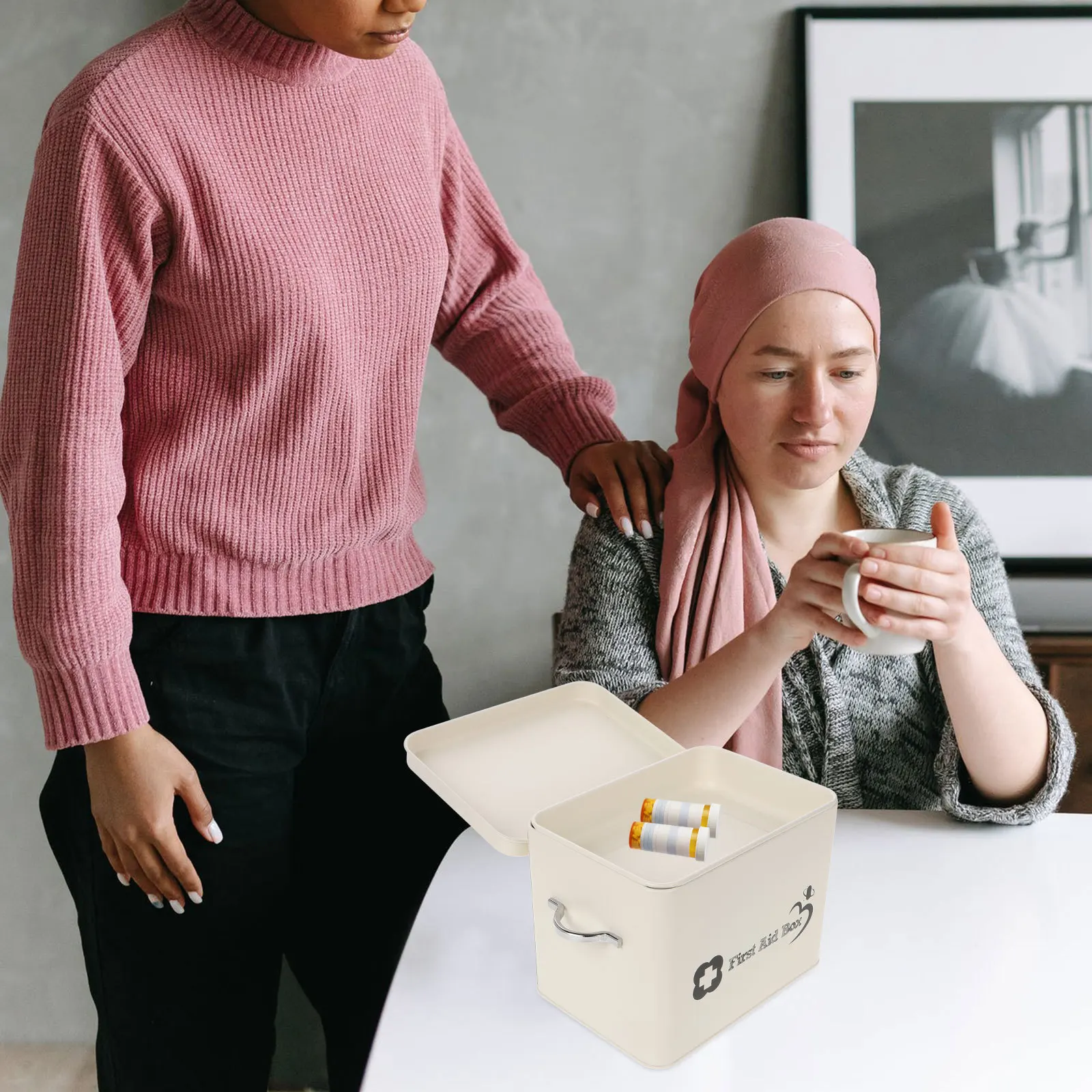 صندوق تنظيم الأدوية المحمول ذو سعة صغيرة، مجموعة أدوات طبية متعددة الطبقات للسفر المنزلي، صندوق مساعد لسلامة الأسرة #5