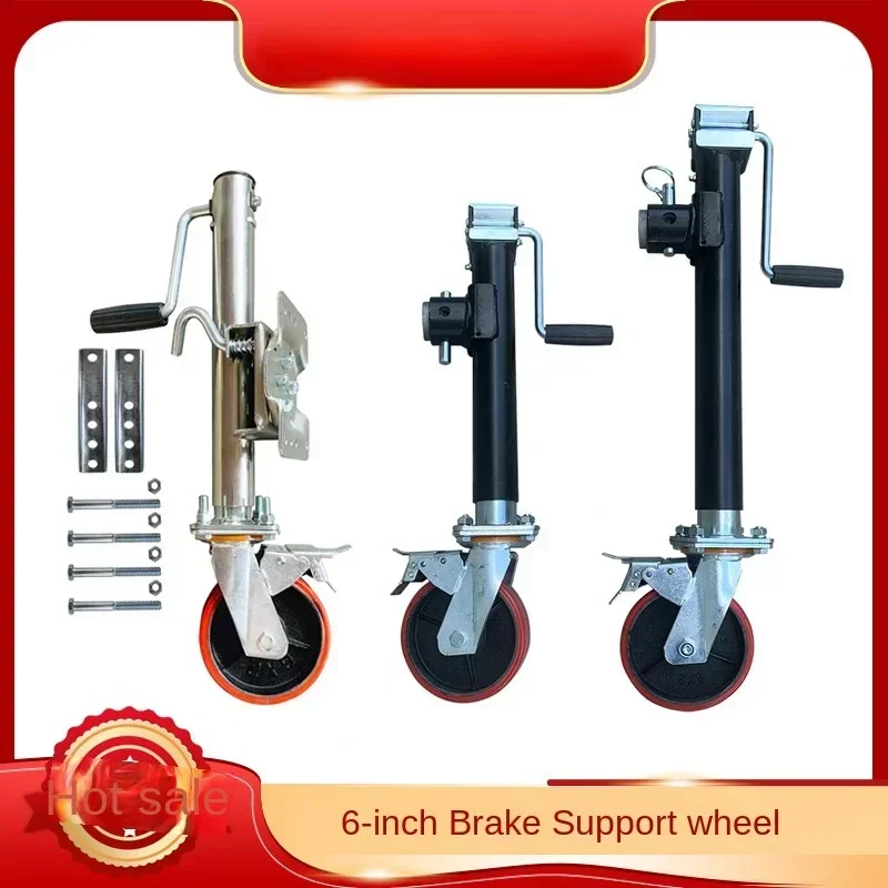 Carrying 1200 Pounds, American Style Hand Cranked Trailer Jack With Brake, Supporting Leg Guide Wheel, Knight Wheel Support