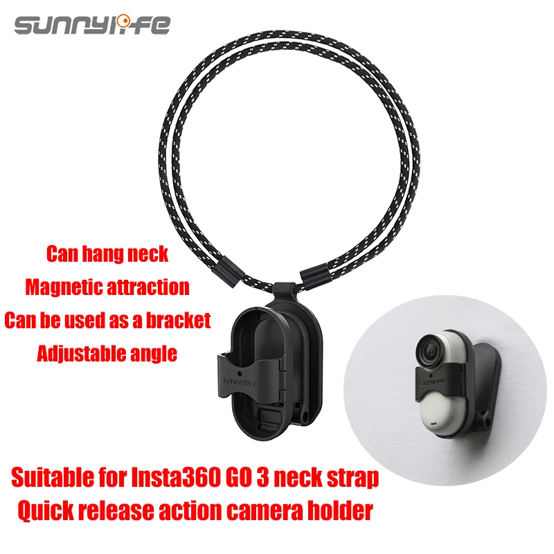 

Sunnylife Magnetic Multifunctional Mount For Insta360 GO 3 Neckband Quick Release Action Camera Stand Adjustable Angle