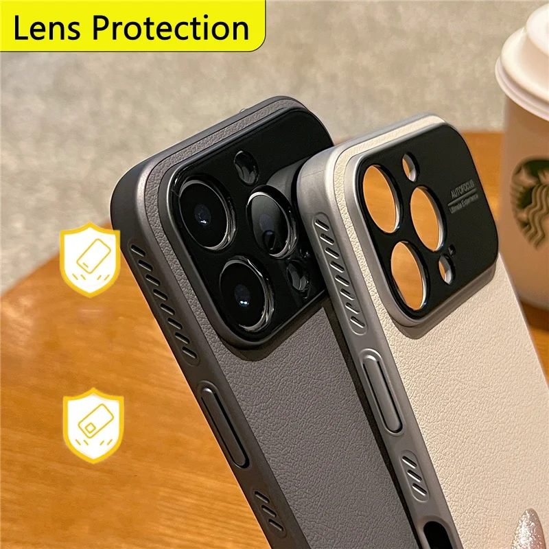 Negócios de luxo couro do plutônio proteção lente magsafe caso para iphone 16 15 14 16pro max fosco carregamento sem fio capa à prova choque