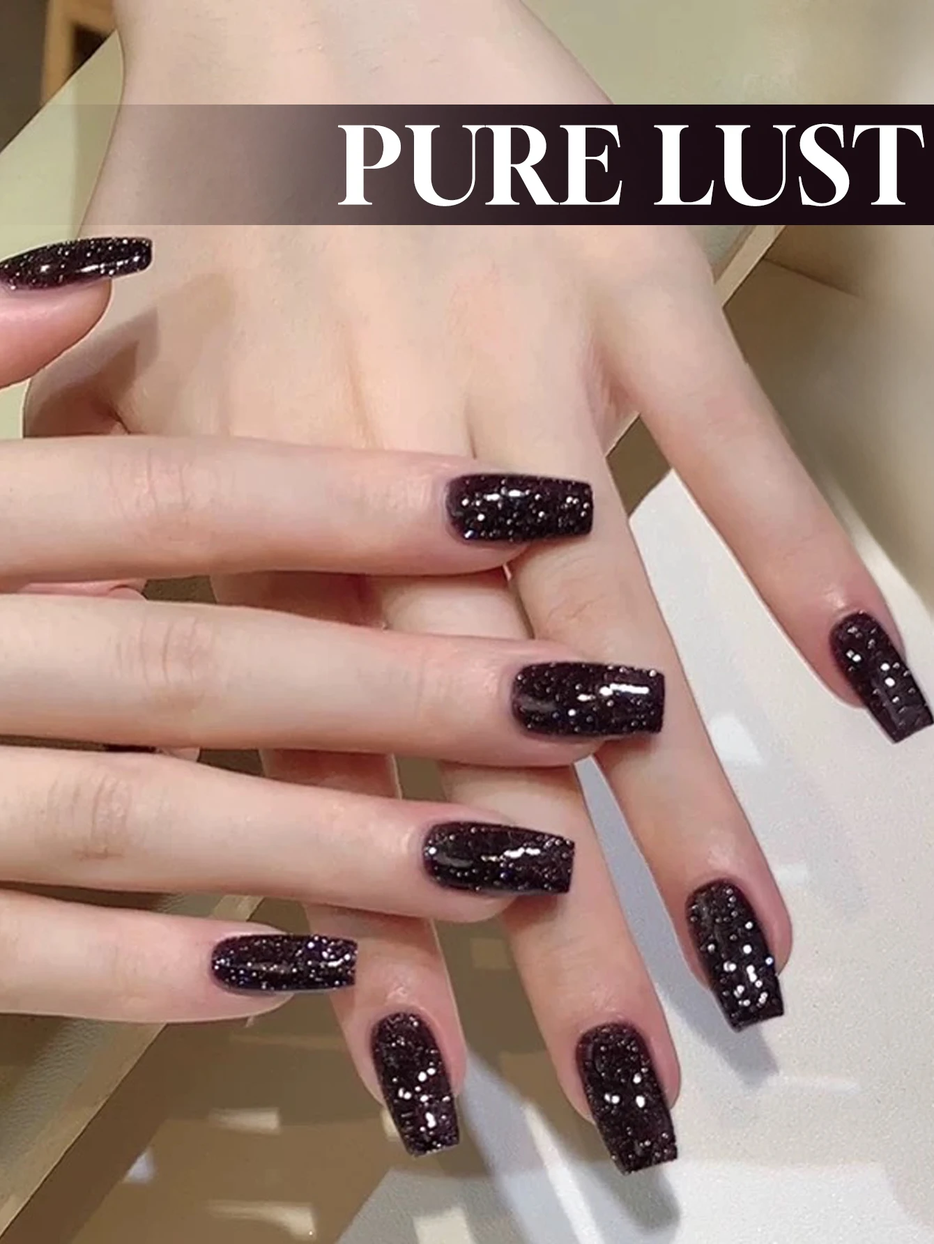 12ML 1 pièces ongles bruns automne Internet célébrité ongles blancs sucre écrasé diamant paillettes Gel vernis à ongles ongles noirs rouge