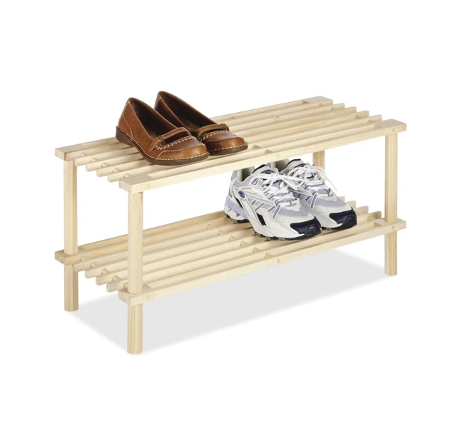 

！@Combohome Modern Living Room Household Wood Household Shelves Natural Shoe Rack Organizer