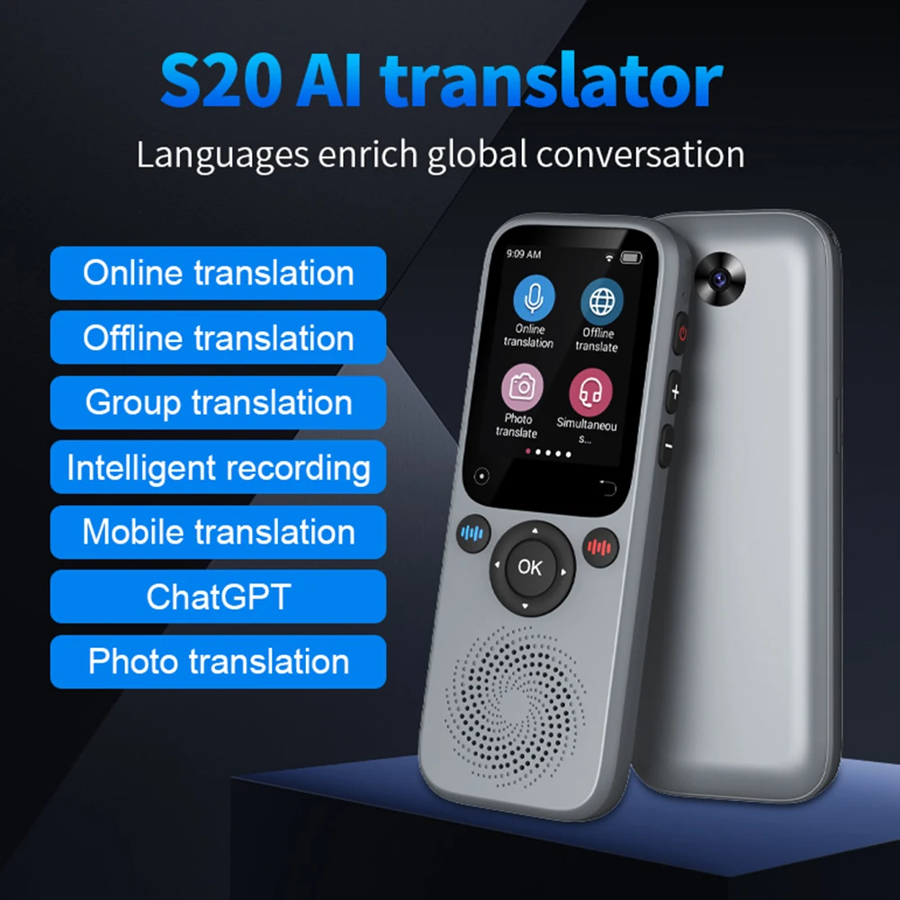 Portable Language Translator Real-Time Two-Way Translating Device 138 Languages Online Offline Translation Simultaneous