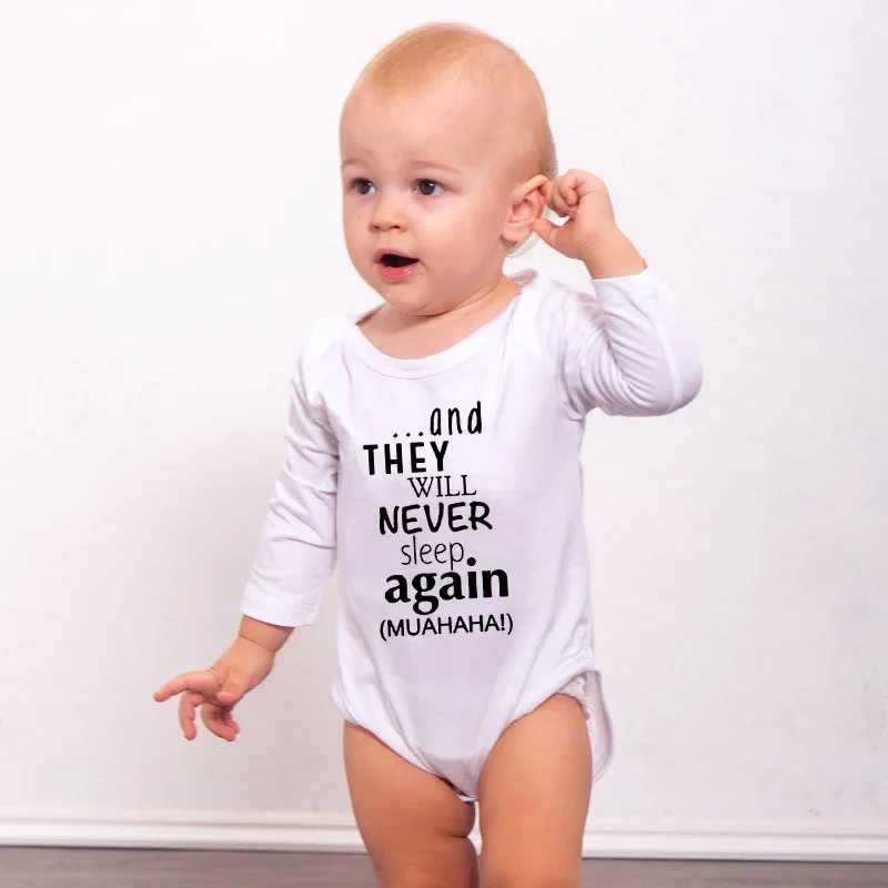 And They Will Never Sleep Again Baby Romper Autumn Boys Girls Long Sleeve Clothes Newborn Clothing Unisex Casual  Wear