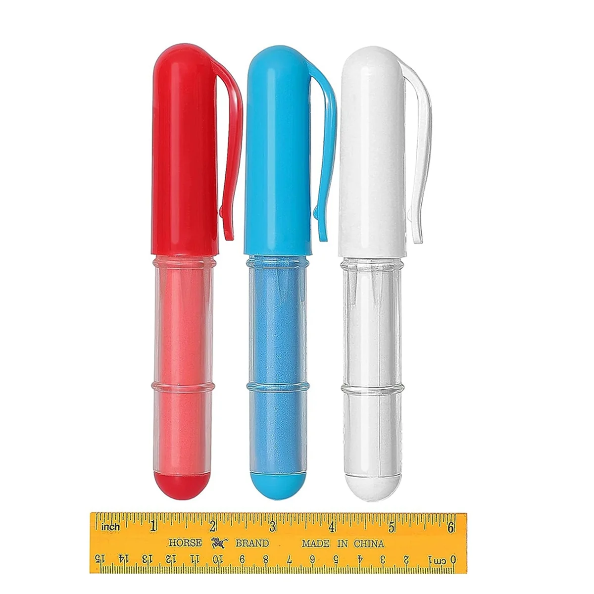 Fabric Chalk Markers for Sewing,Quilting,Crafting Erasable Tailor'S Chalk Work on Various Fabrics (3PCS with 1 Ruler)