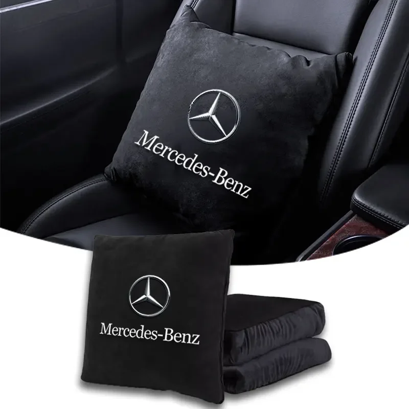 Two-In-One Car Headrests And Quilt Interior Cushion Blanket Auto accessories For For Mercedes Benz AMG A C E Class CLA GLA W124