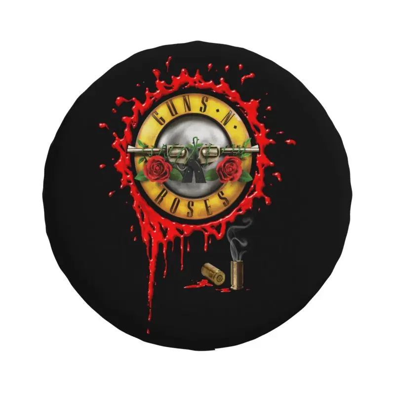 Custom Heavy Metal Guns N Roses Bullet Logo Spare Wheel Tire Cover for Prado Wrangler Jeep RV SUV Camper Vehicle Accessories