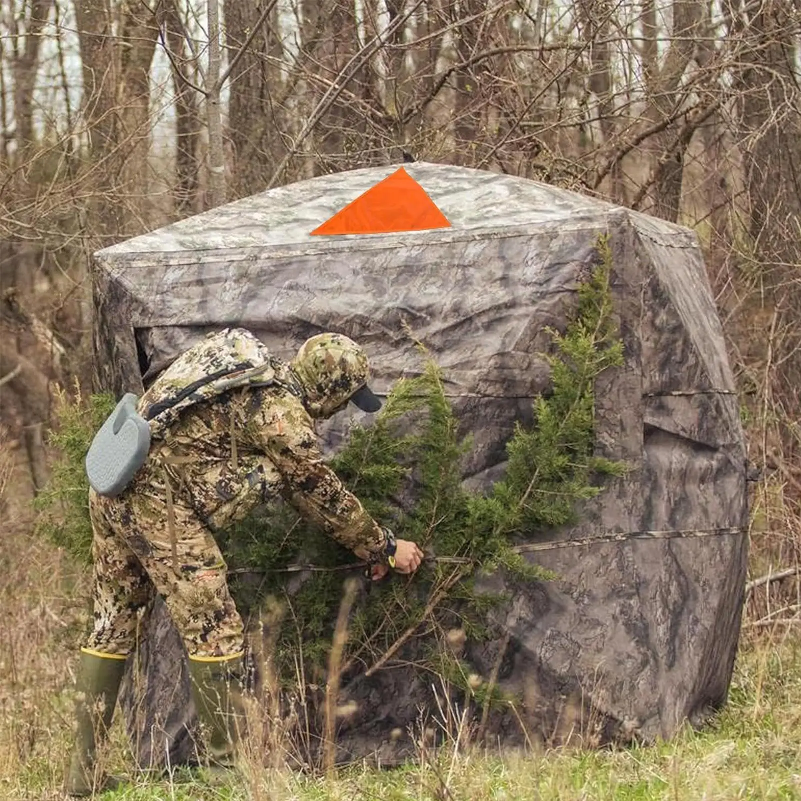 Blaze Orange panneau aveugle accessoires de chasse magnétiques 4 pièces aimants Blaze panneaux de sécurité pour tente sac à dos course en plein air