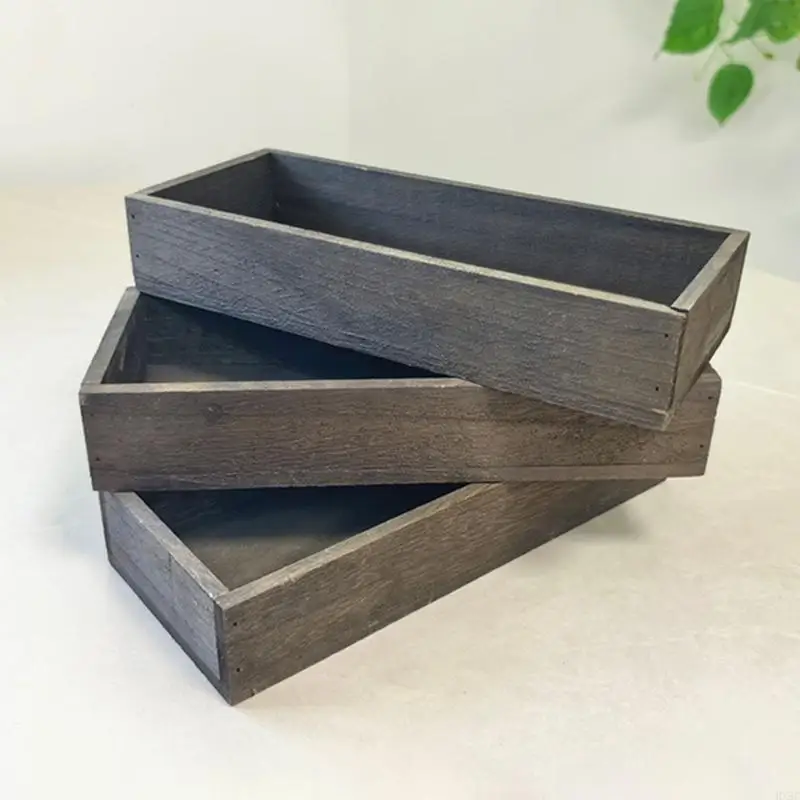 3PCS galvanized Planter Flower Pot Pot พร้อมฐานสำหรับบ้านและสำนักงานตกแต่ง HX6C