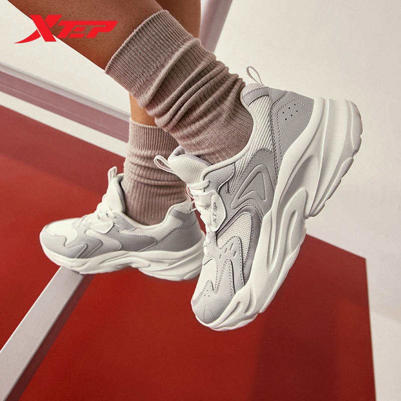 Xtep Mifan Causal Shoes Women Breathable Mesh Comfortable Sports Shoes Vintage Leisure Fashion Female Sneakers 877318320027