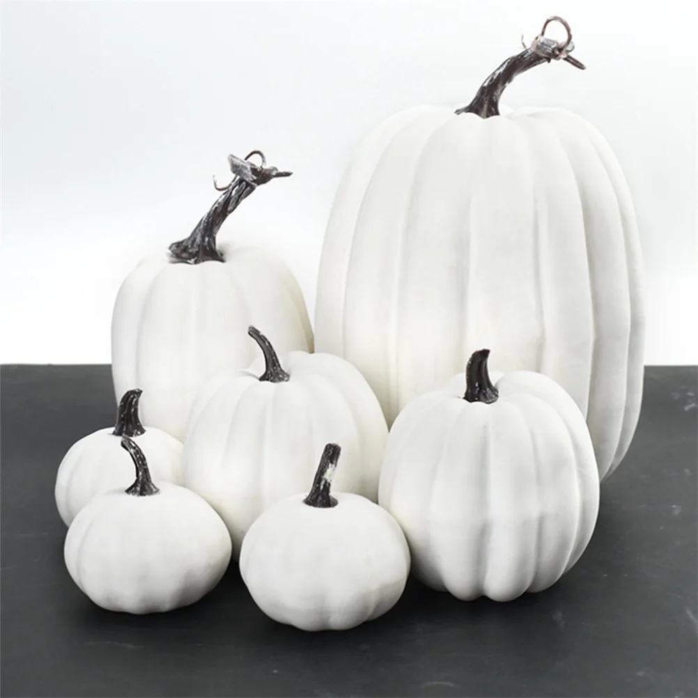 7Pcs Simulation Pumpkin Model Artificial Pumpkin Decoration Home Table Decor for Thanksgiving and Halloween - view 6