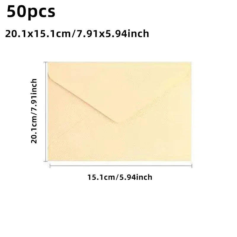 50 stks/partij 20.1x15.1 cm Enveloppen voor Trouwkaarten Business hoogwaardige 250g Textuur Papier Briefpapier Leveringen opbergtas