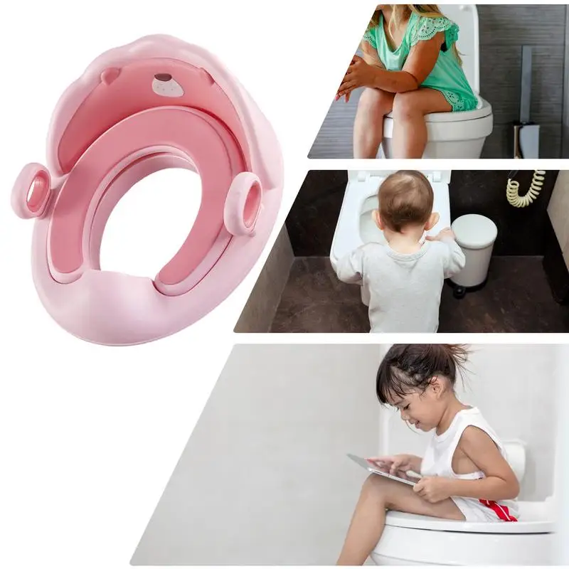 Kids Toilet Seat Potty Toilet Seat With Handles Non-Slip Safe Potty Seat With Urine Guard Toilet Trainer For Round & Oval