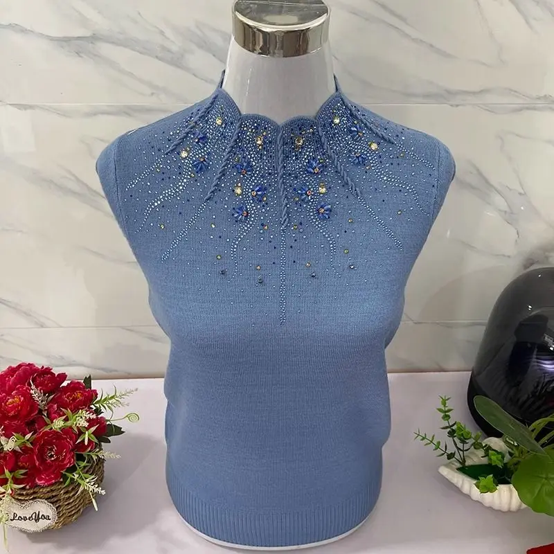 

Новый женский модный тяжелый зарубежный пуловер для мамы с вышивкой, свободный женский теплый трикотаж с длинными рукавами, нижняя рубашка, свитер