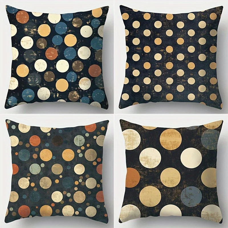 Vintage Polka Dot Pattern Double-sided Printed pillow cover Short plush Suitable living rooms bedrooms sofas throw cushion cover