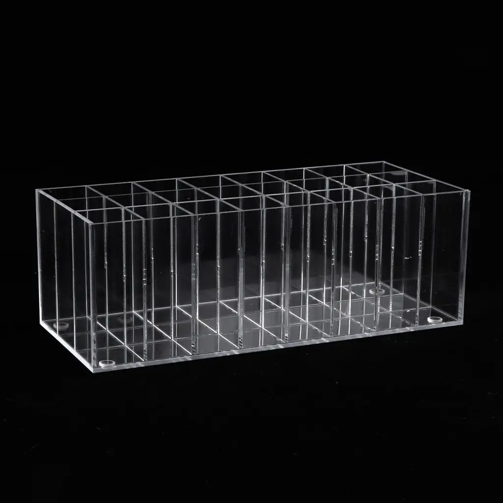 24 , Clear Acrylic Case Display Stand Rack Makeup Organizer Case,21x9x8 cm