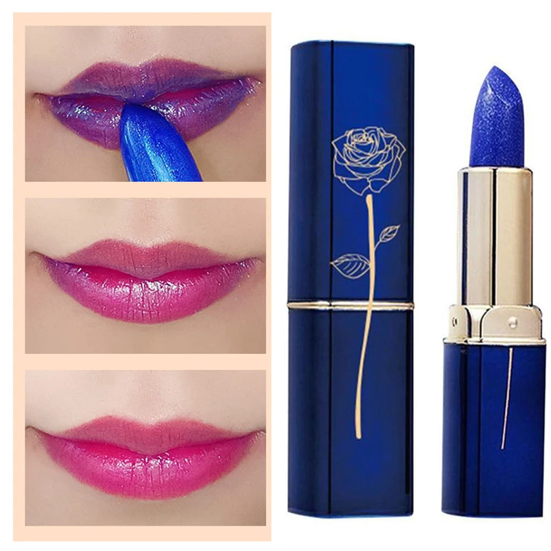 

Temperature Color Changing Blue Lipstick Lip Balm Moisturizing Waterproof Lip Gloss Base Makeup Cosmetics Make Up Beauty