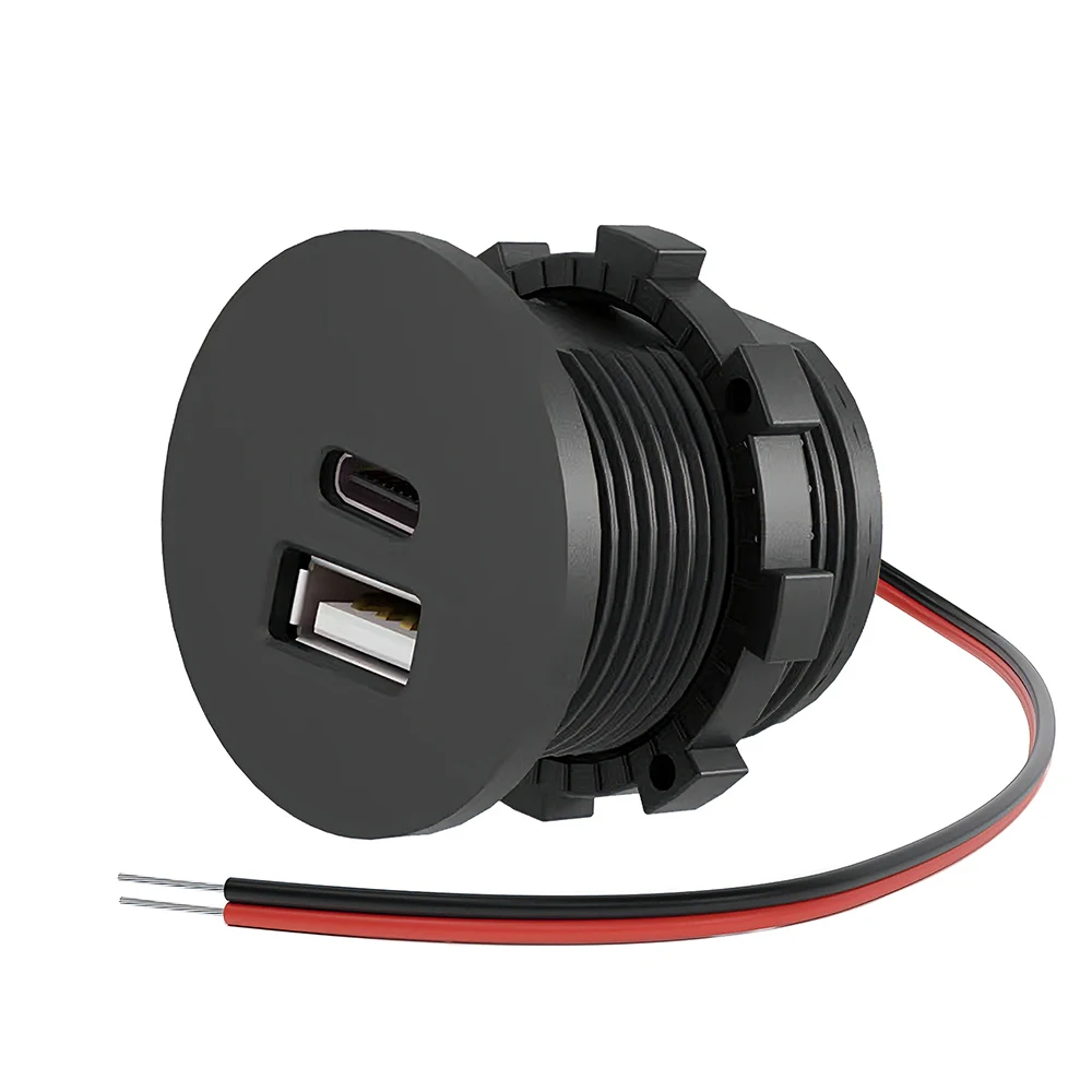 12V USB-Steckdose PD Typ-C USB-A Dual-Port-Buchse Zigarettenanzünder-Ersatz für Laptop, Wohnmobil, Anhänger, LKW, Boot, Golfwagen – Detail 1