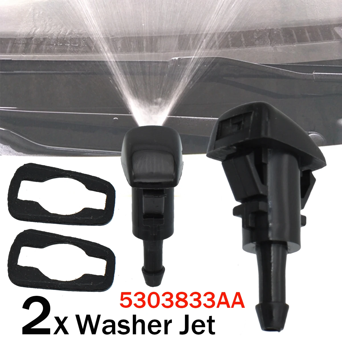 

2Pcs Front Windshield Wiper Washer Jet Nozzle For Dodge Avenger Charger Durango Grand Caravan Journey Magnum Ram Chrysler Jeep