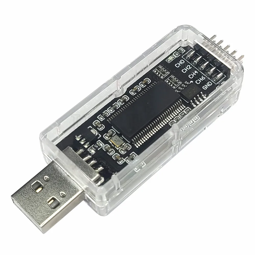 USB Logic Analyzer Module for Linux Win7/10 Microcontroller ARM FPGA Debugging Tool 16-24MHz Sampling 8 Channels