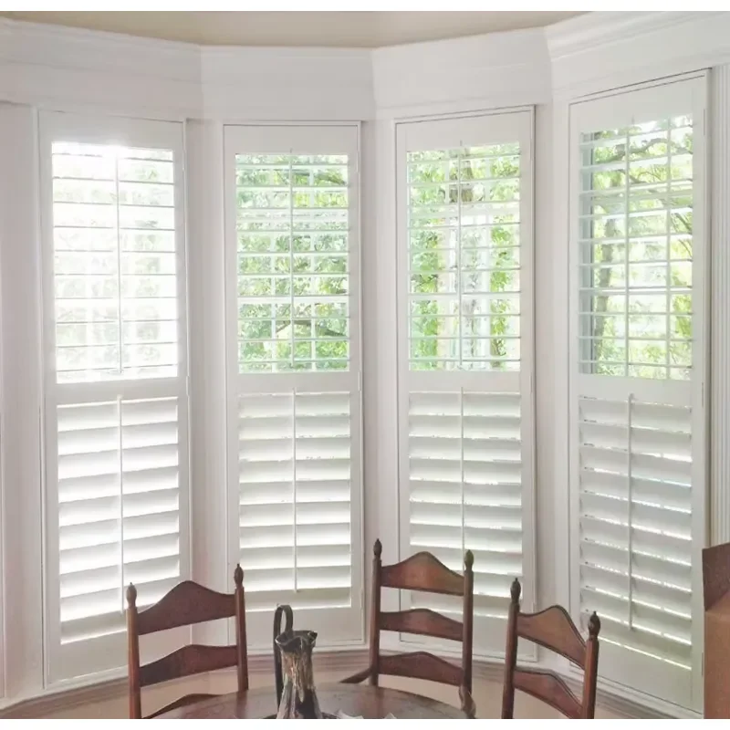 Australia Style Easy DIY Installation Pre Made Solid Real Wood / PVC Shutters Plantation Shutter Blinds for Windows