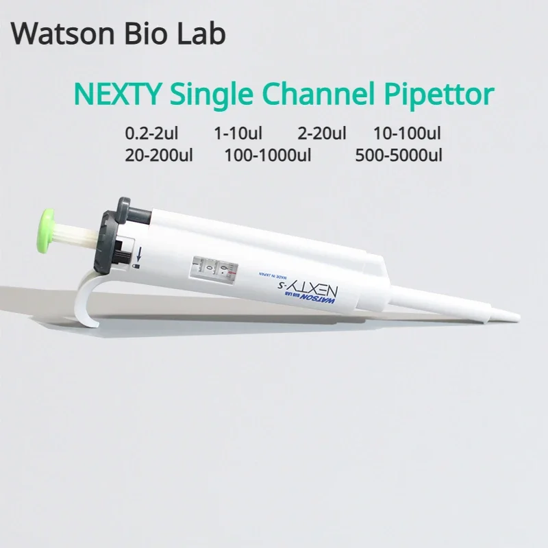 

Пипетка-дозатор Watson NEXTY полустерильная одноканальная, 2 мкл/10 мкл/20 мкл/100 мкл/200 мкл/1000 мкл/5000 мкл, ручная