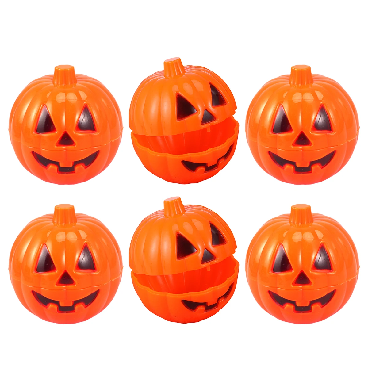 

6pcs Pumpkin Containers 6 5cm Plastic Boxes Halloween Gift BoxDecoration Candy Toys Pumpkin Gift Box Storage