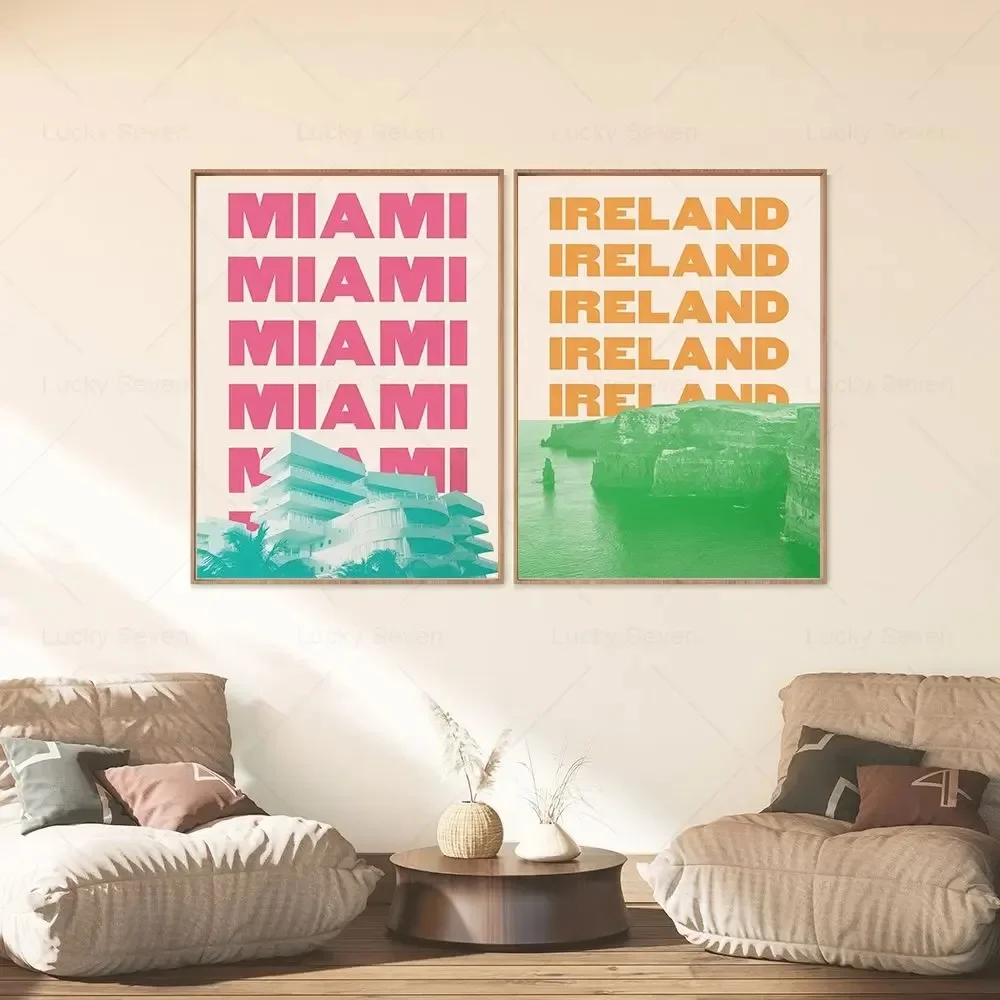 العصرية السفر طباعة شيكاغو نيويورك سان فرانسيسكو لندن باريس روما اليابان أمستردام برلين مصر ميامي قماش المشارك غرفة ديكور