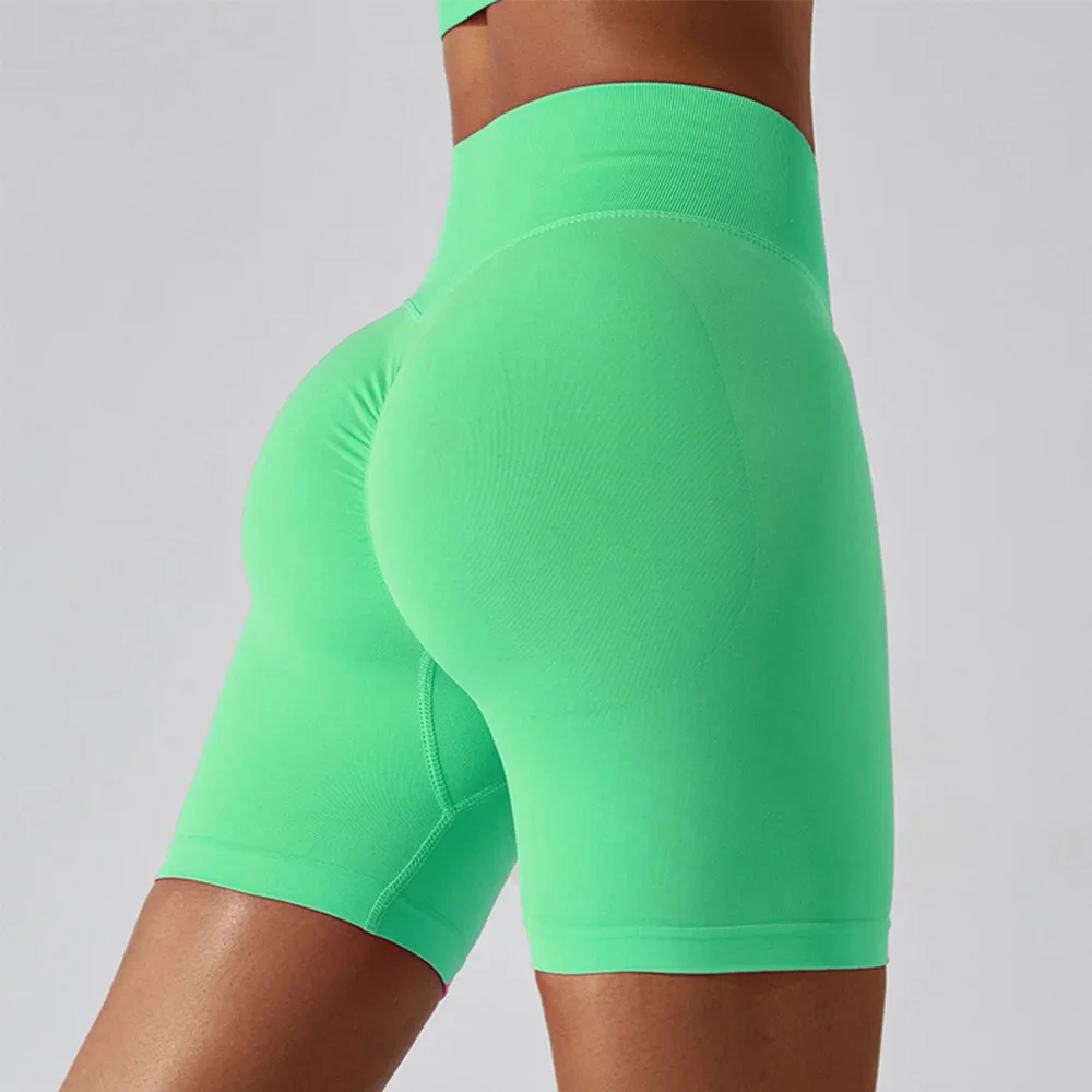 Women Yoga Shorts Seamless Running Cycling Fitness Shorts Shorts Breathable Sports Leggings High Waist Summer Workout Gym Shorts