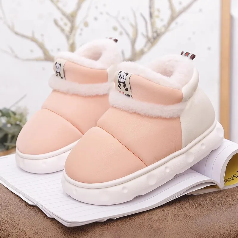 Kinder süße Schuhe neue Winter Kinder Baumwolle gepolsterte Hausschuhe Jungen Mädchen wasserdicht dicke warme Plüsch Indoor Home Hausschuhe