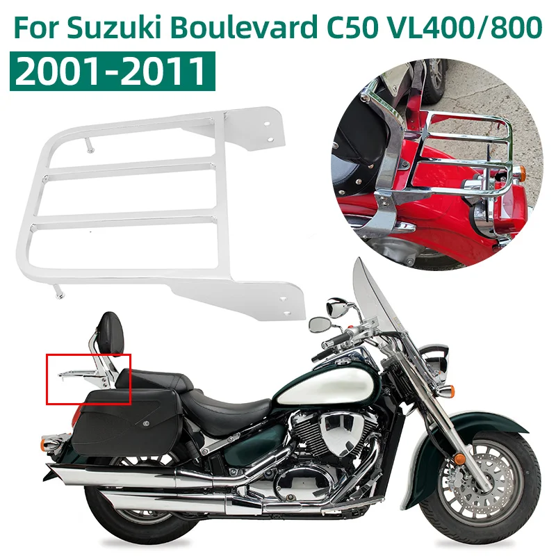 Motorcycle Chrome Passenger Backrest Luggage Rack For Suzuki Intruder Volusia VL800 2001-2011 Boulevard M510 2005-2009 C50 05-11