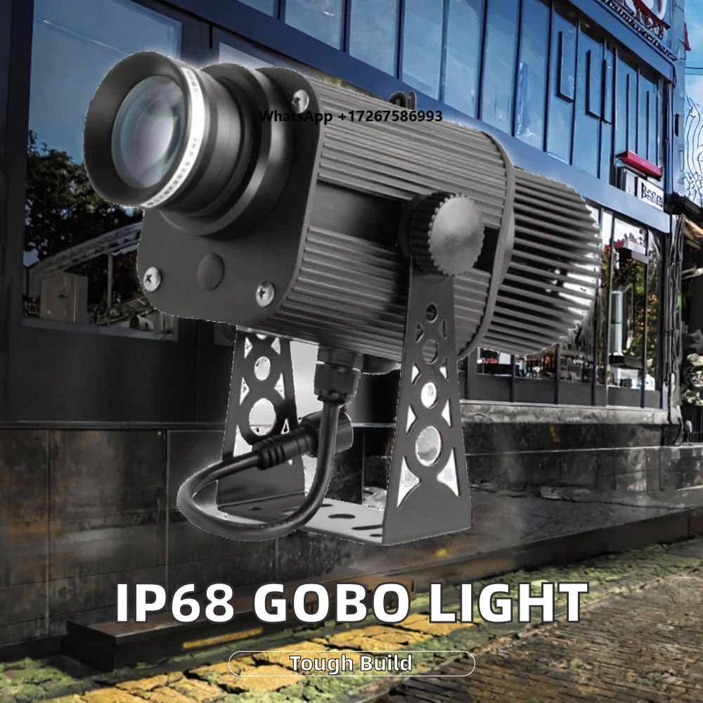 100W LED Logo GOBO Projector Ip68 Waterproof Advertising Logo Light Project for Company Store Wedding Events Aluminum Alloy Lamp