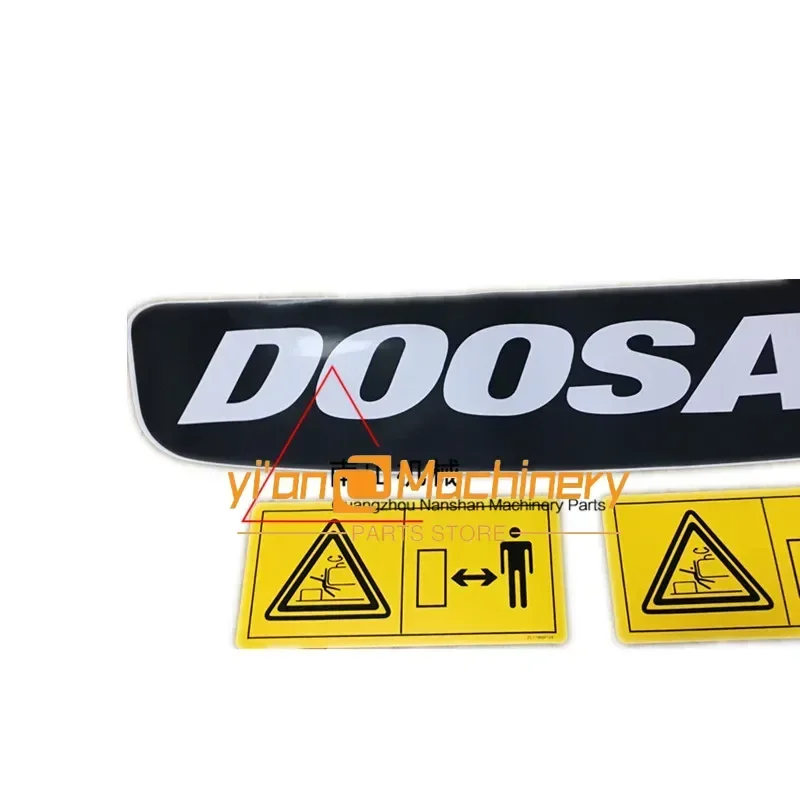 Daewoo Doosan DX55 60 75 88-9C rear counterweight sticker logo color bar Danger Sticker excavator accessories